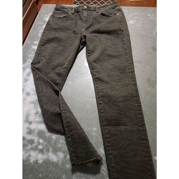 Driftwood Jackie Zebra Animal Print Raw Hem Skinny Jeans sz 29x28 - Picture 2 of 5